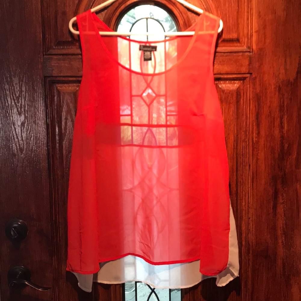 BOGO free!! Sheer Red White and Blue Top